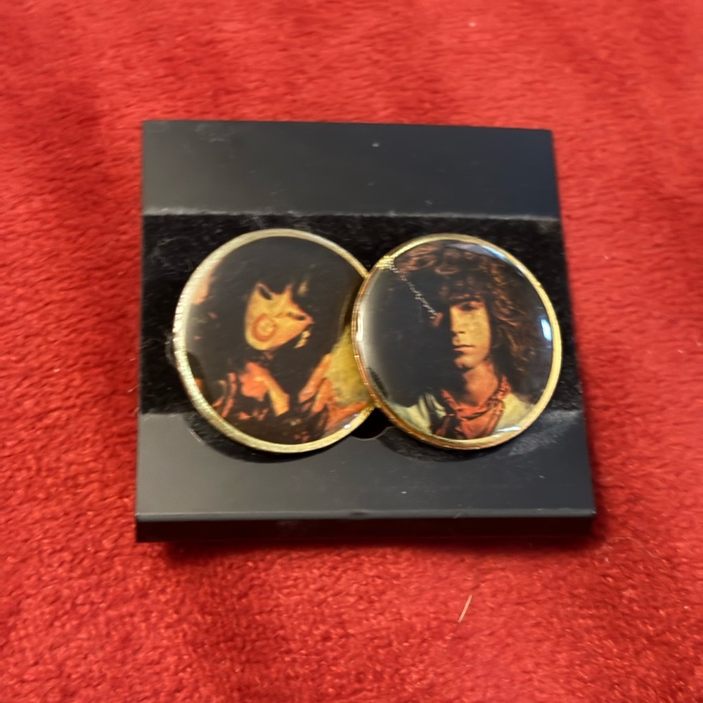 Vintage Motley Crue / Van Halen mismatched earrings, 1980s